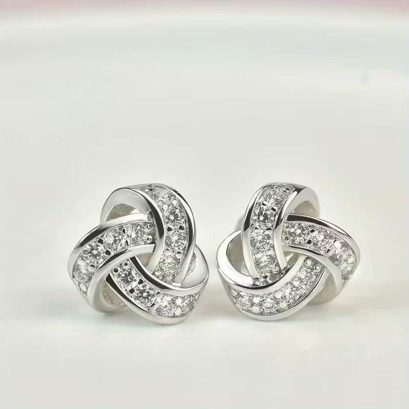 Elegant Love Knot Cross Stud Earrings – Timeless Symbol of Faith & Style