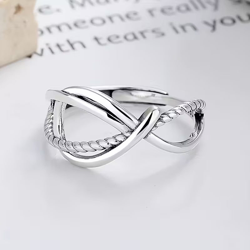 Silver Open Knot Ring – Vintage Hip-Hop Punk Style Adjustable Jewelry