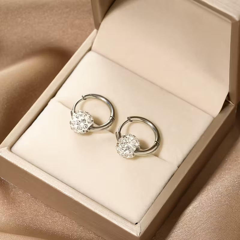 Exquisite Minimalist Elegant Silvery Sphere Earrings – Timeless Everyday Jewelry