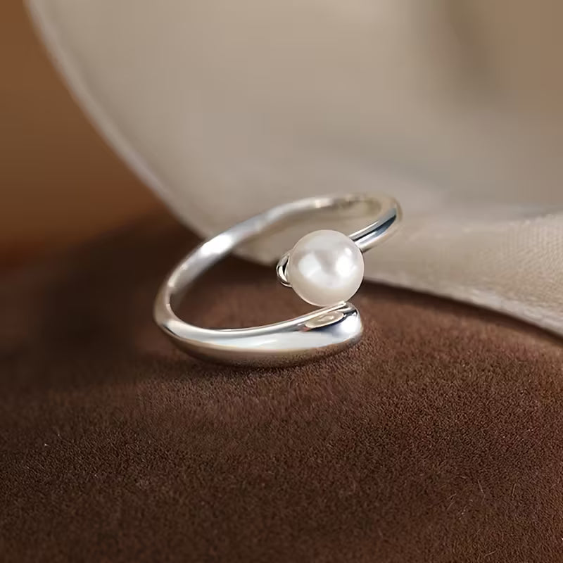 Minimalist French Cross Necklace – Elegant Design with Faux Pearl Accents