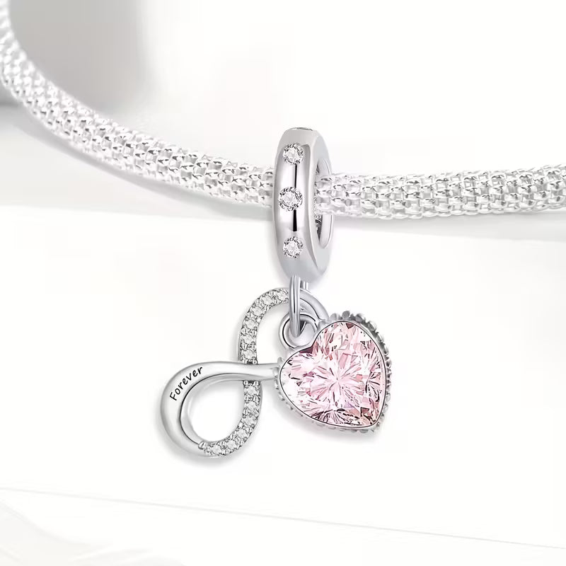 Silver Plated Infinity & Heart Pendant Necklace – Symbol of Eternal Love